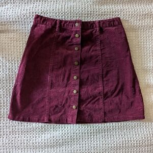 Forever 21 Burgundy Corduroy Skirt